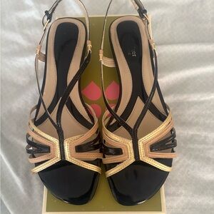 Naturalizer Black and Gold Wedges